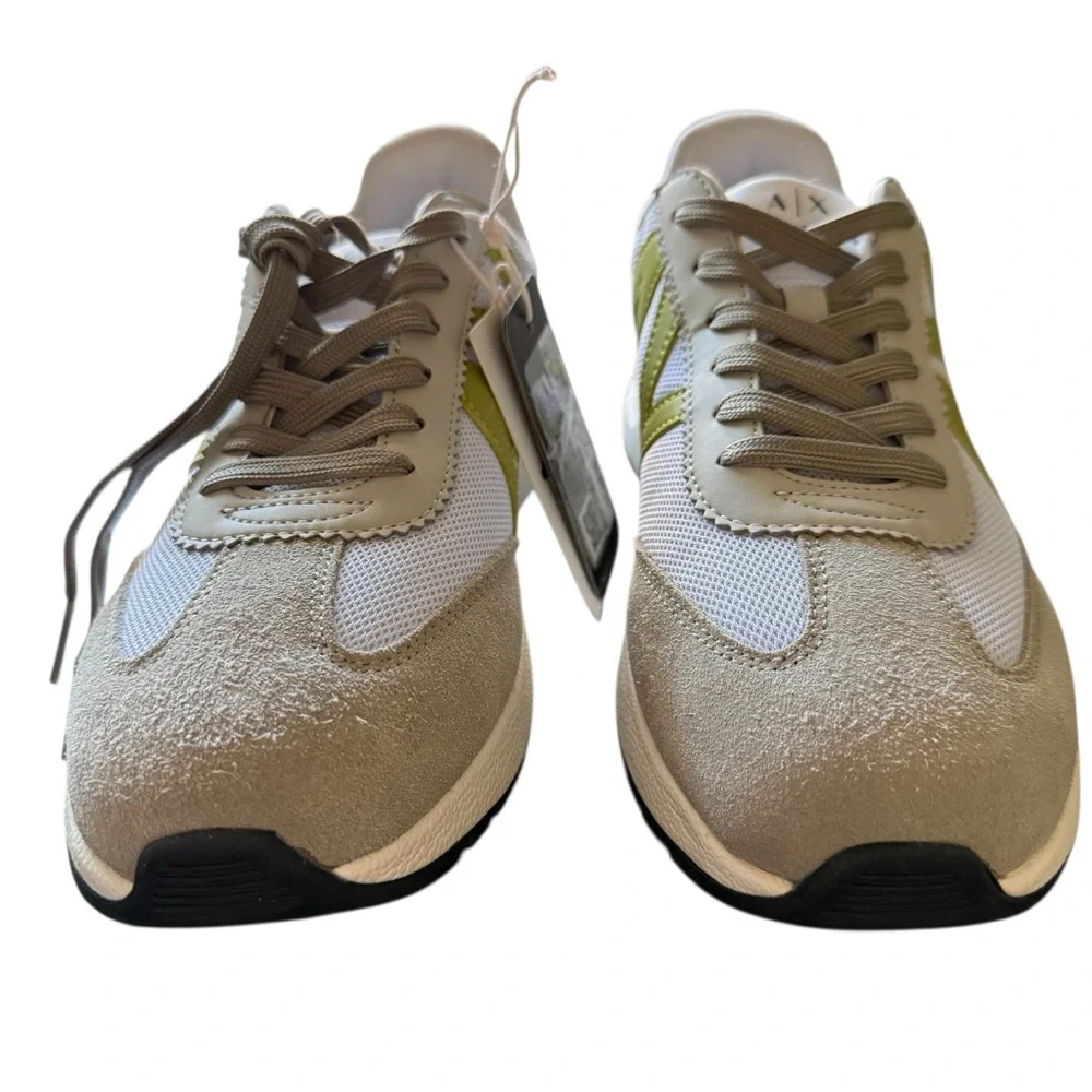 Armani Exchange XUX071 XV527 Sneakers White Green Low Top Men’s 8 Design